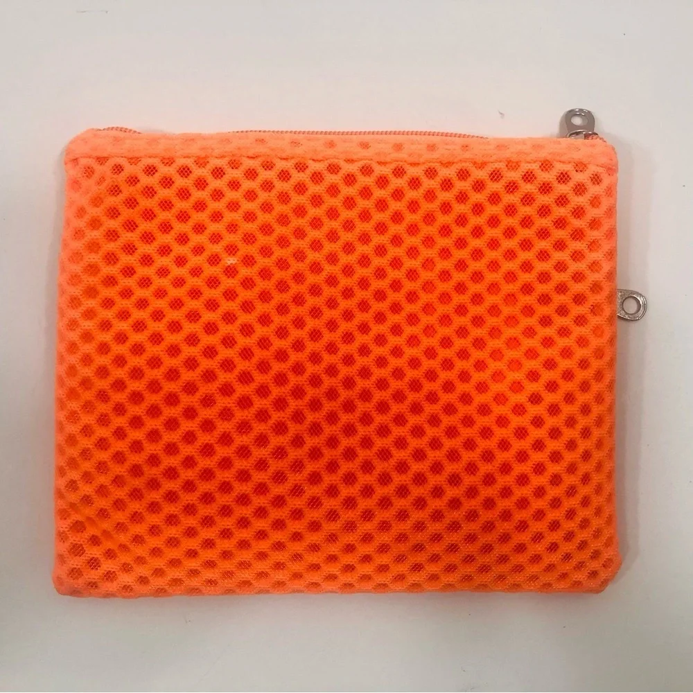 Pink/Orange Color block cosmetic bag